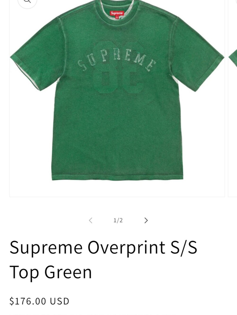Supreme Green 38 Crewneck New In Bag Size M